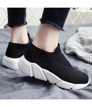 Slip On Breathe Mesh Walking Shoes Women Fashion Sock Sneakers Comfort Wedge Platform Loafers Casual Shoes